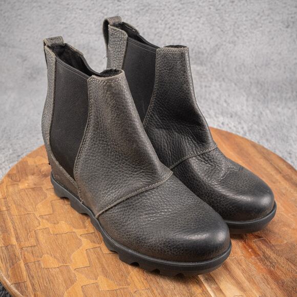 Sorel Womens Joan Of Arctic Boot Size 8 Waterproof Gray Chelsea Bootie Wedge - Picture 1 of 7